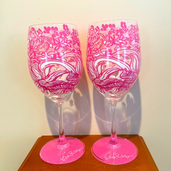 [SOLD] Set of lily pulitzer wine glasses - Picture 1 of 3